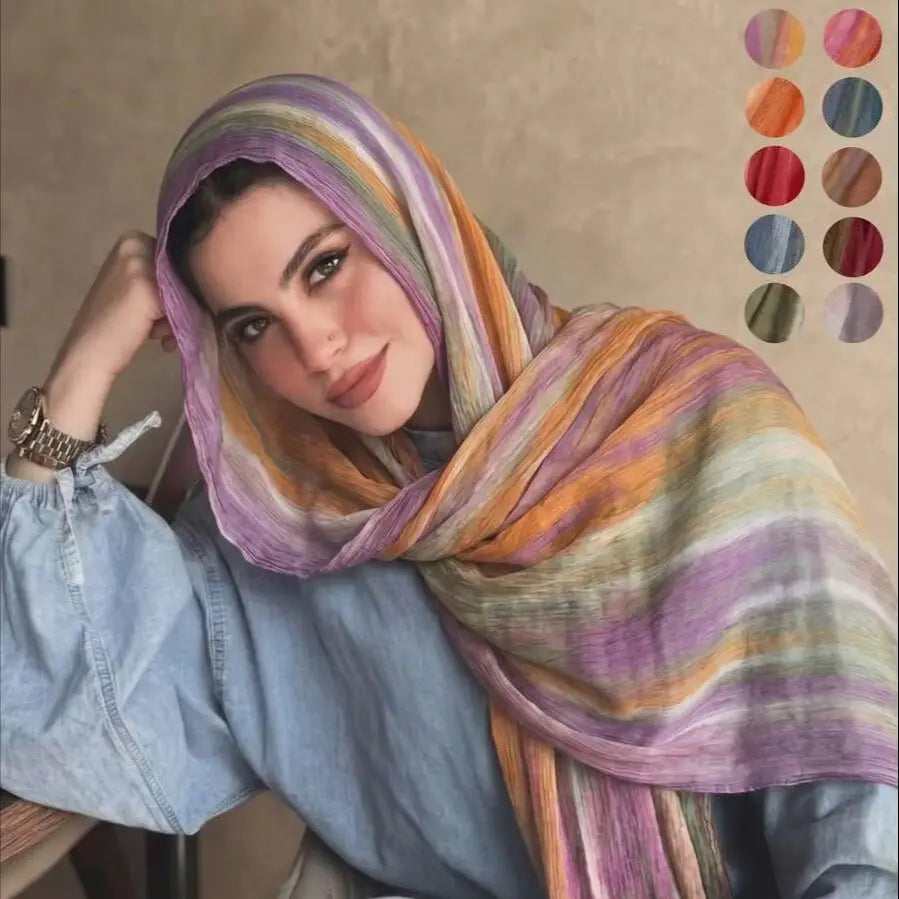 Ombre Tie-Dye Modal Rayon Muslim Hijab Scarf