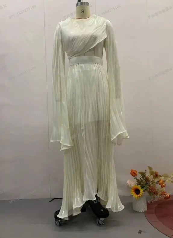 Jalabiya Eid Muslim Abaya for Women Party Pleated Dress Ramadan Abayas Kaftan Arab Morocco Dubai Islam Vestidos Long Robe