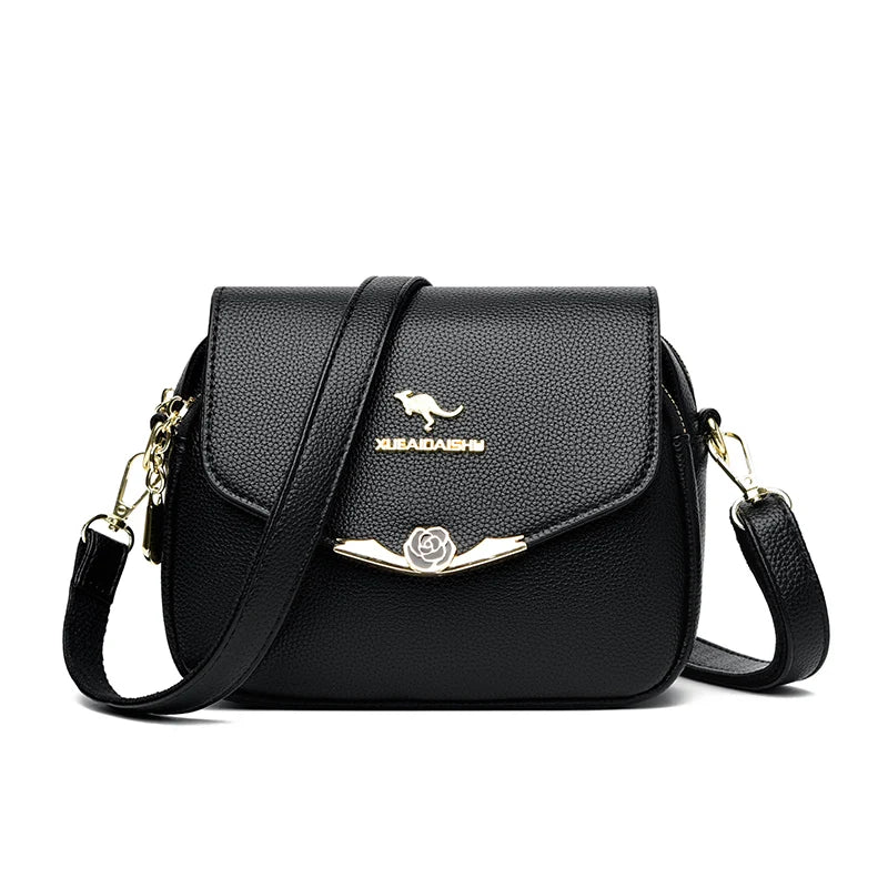 Elegant Soft Leather Shoulder Bags for Women Designer Fashion Crossbody Bags Ladies Purses and Handbags Sac Small Messenger Bag