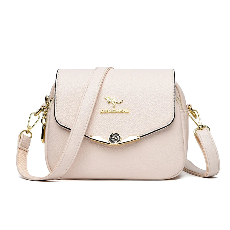 Elegant Soft Leather Shoulder Bags for Women Designer Fashion Crossbody Bags Ladies Purses and Handbags Sac Small Messenger Bag