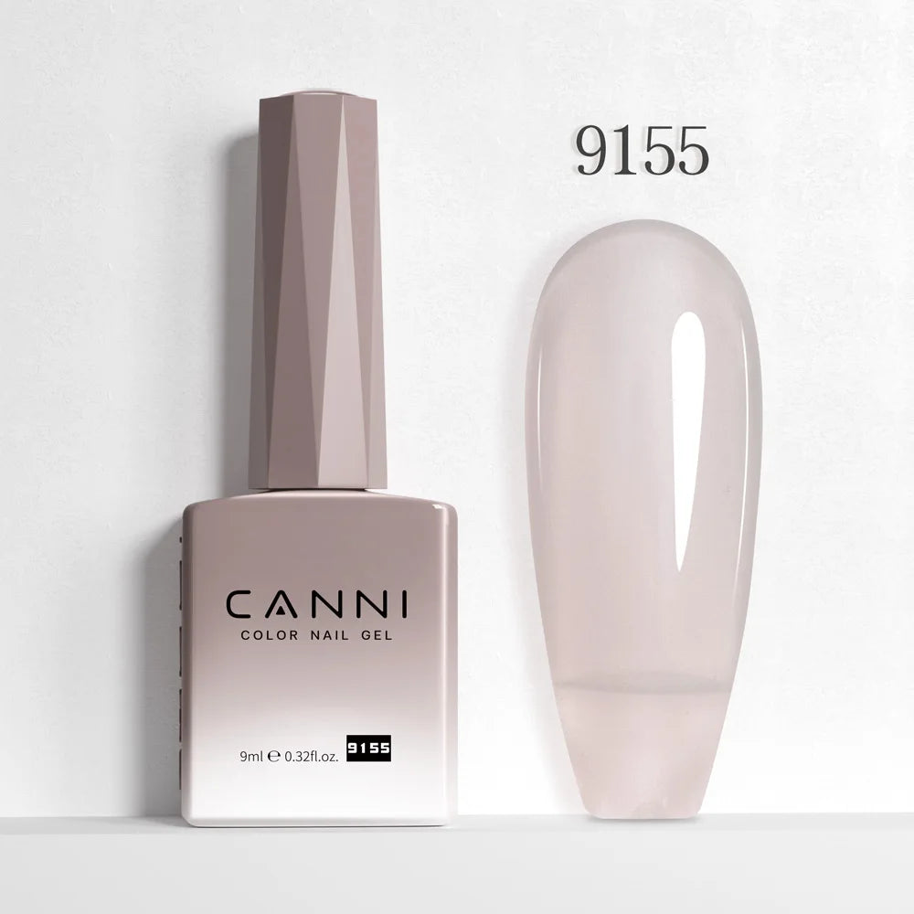 Canni Nail Gel Polish Jelly Nude Color HEMA FREE 9ml Transparent Semi Permanent Natural Nude Collection French Nail Gel Lacquer