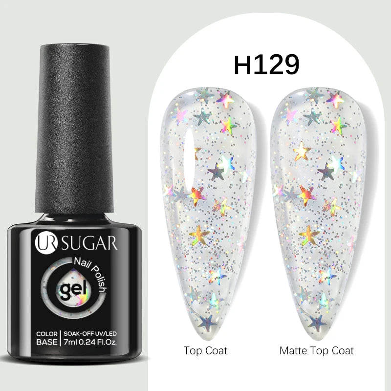 UR SUGAR 7ml Black Red Wine Glitter Gel Nail Polish Shinning Sequin Semi-permanent Varnish UV LED Gel Nail Art Manicure