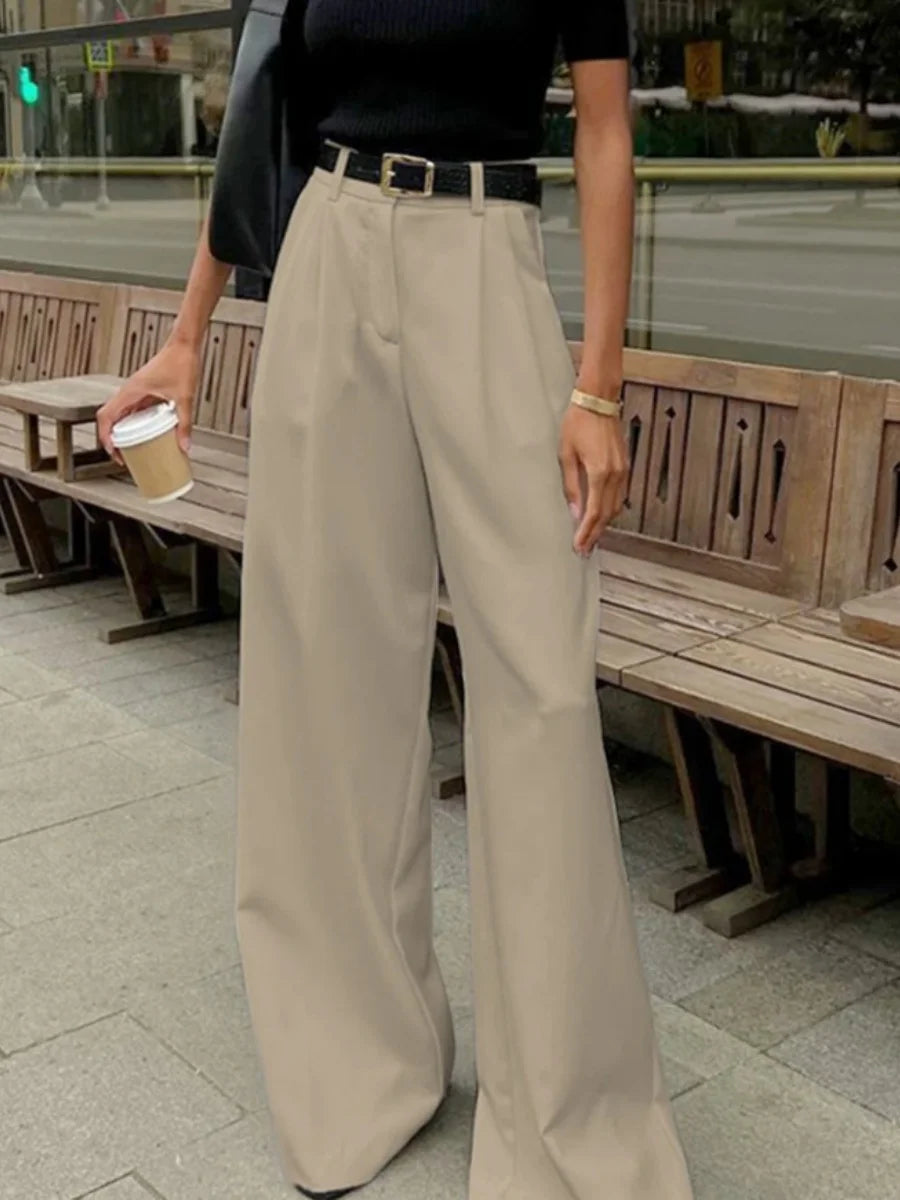 Women's Pants Formal Office Wear Women White Loose High Waist Baggy Suit Wide Leg Trousers 2026 Autumn Casual Fashion Clothes