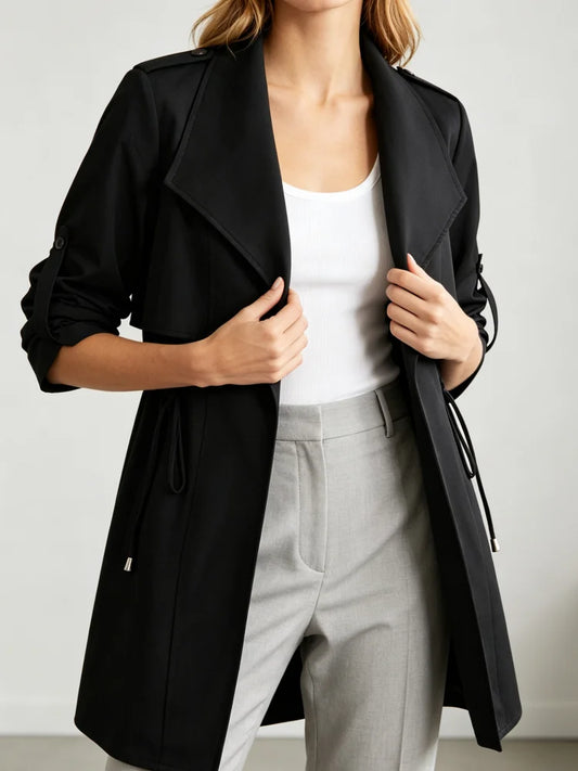 Women's Mid-Length Double-Breasted Trench Coat & Windbreaker