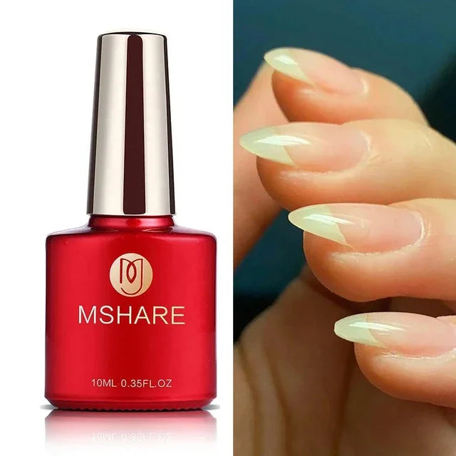 MSHARE Milk Milky White Base Gel Polish Camouflage Color Rubber Base Nail base coat 10ml