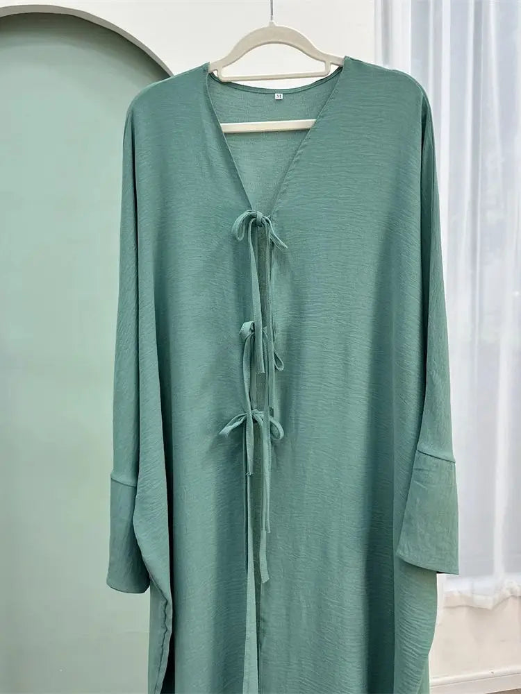 Eid Plain Kimono Abaya Dubai Turkey Islam Muslim Modest Dress Caftan Prayer Clothes Abayas For Women Kaftan Robe Femme Musulmane