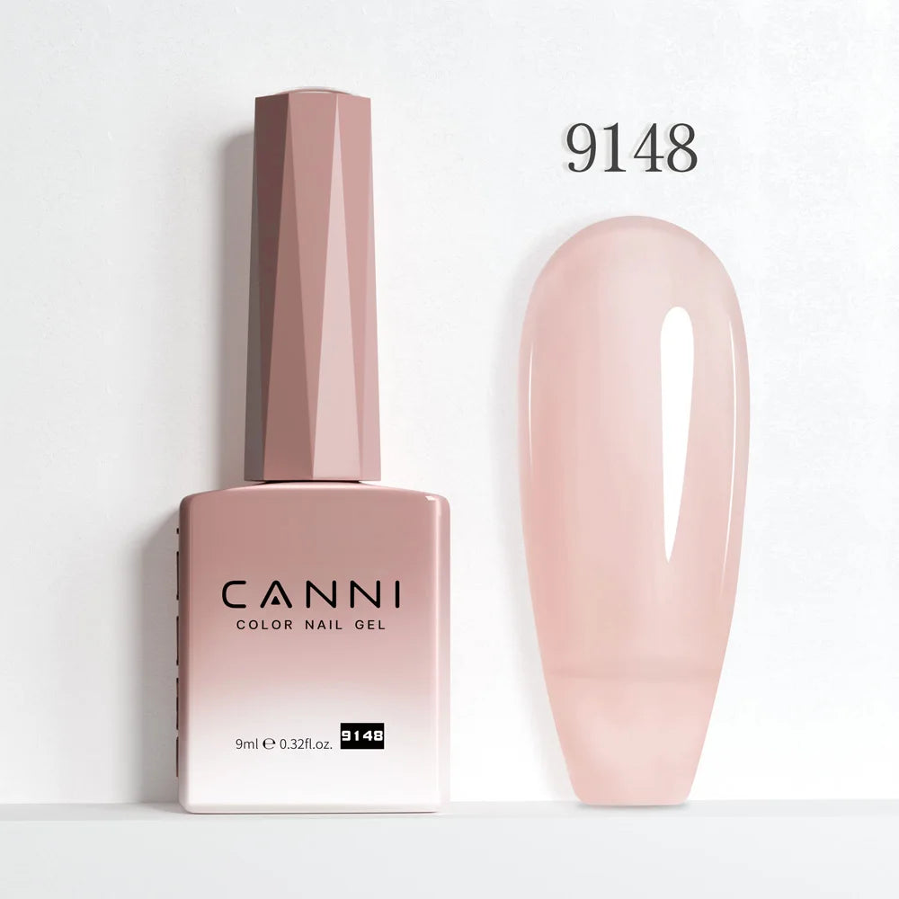 Canni Nail Gel Polish Jelly Nude Color HEMA FREE 9ml Transparent Semi Permanent Natural Nude Collection French Nail Gel Lacquer