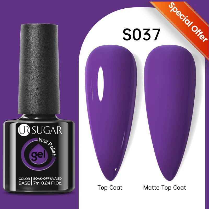 UR SUGAR 7ml Black Red Wine Glitter Gel Nail Polish Shinning Sequin Semi-permanent Varnish UV LED Gel Nail Art Manicure