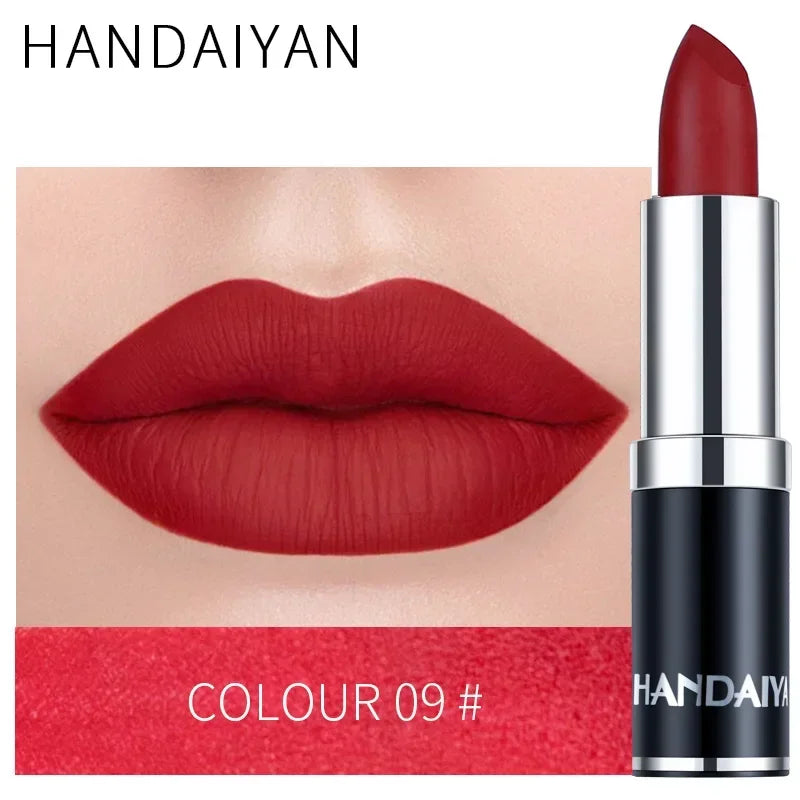 Matte Pink Velvet Lipstick Sexy Nude Red Brown Purple Lipgloss Gloss Velvety Lipstick Waterproof Makeup Long Lasting Lipstick