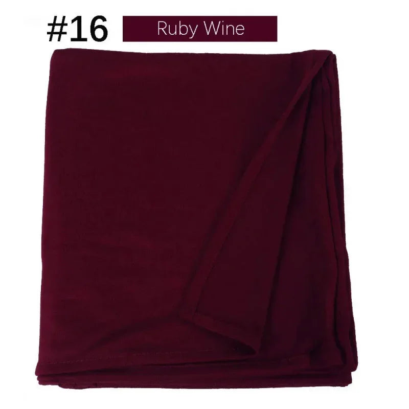 58 Color Muslim Woman Model Hijabs Sweat Long Scarf Malay Mercerized Cotton Turban Warm Shawl Women Turban for Ladies 170*60cm