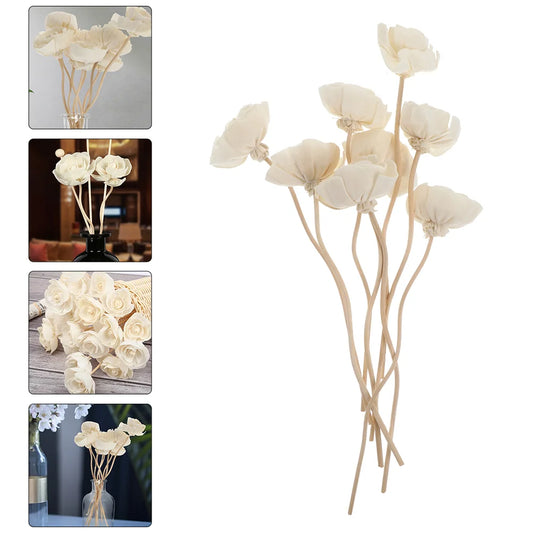 9 Pcs Aromatherapy Rattan Flower Essential Oil Diffuser Wedding Sticks for Car Household Wooden Room Dried Rods