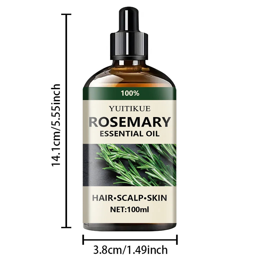 100% Pure Organic Rosemary Essential Oil for Hair, Scalp & Skin