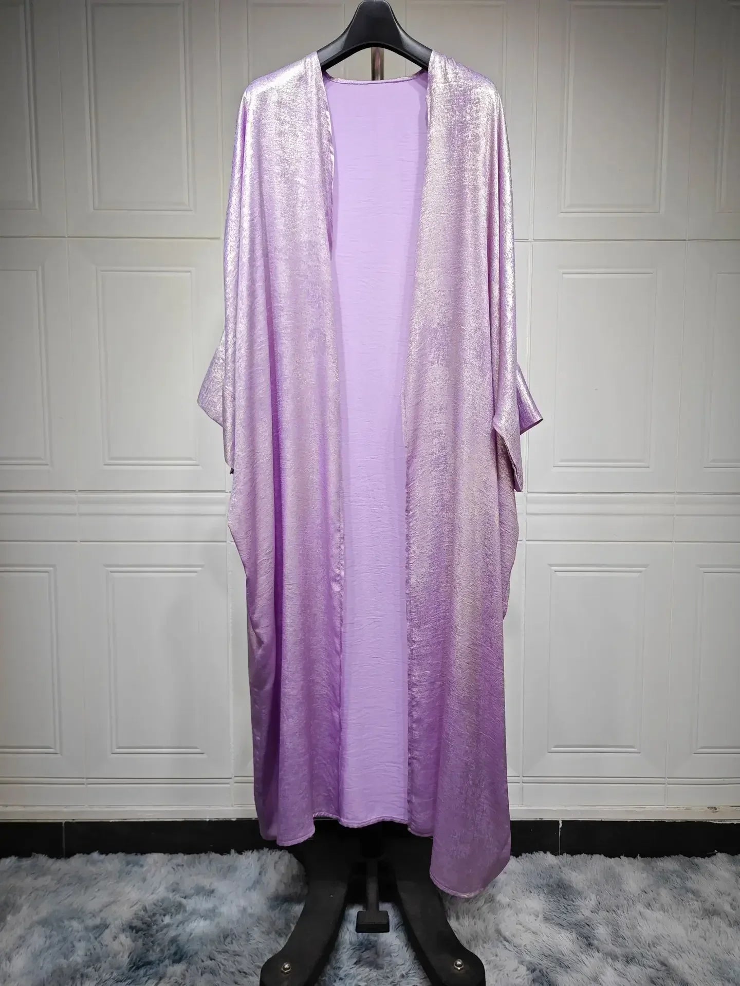 Dubai Women Maxi Dress Abayas Satin Kaftan Muslim Open Front Kimono Cardigan Turkey Islamic Dresses Loose Clothing Robe Arabic