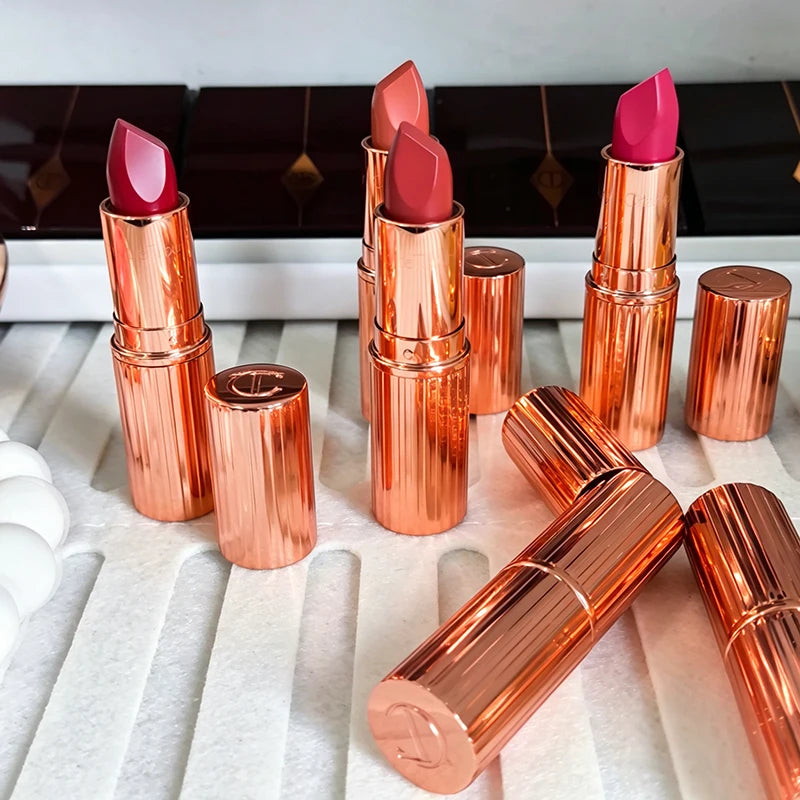 Luxury Diamond Metal Glitter Rotary Lipstick Waterproof Durable Matte Powder Beauty Blush Wand Natural Color Advanced Cosmetics