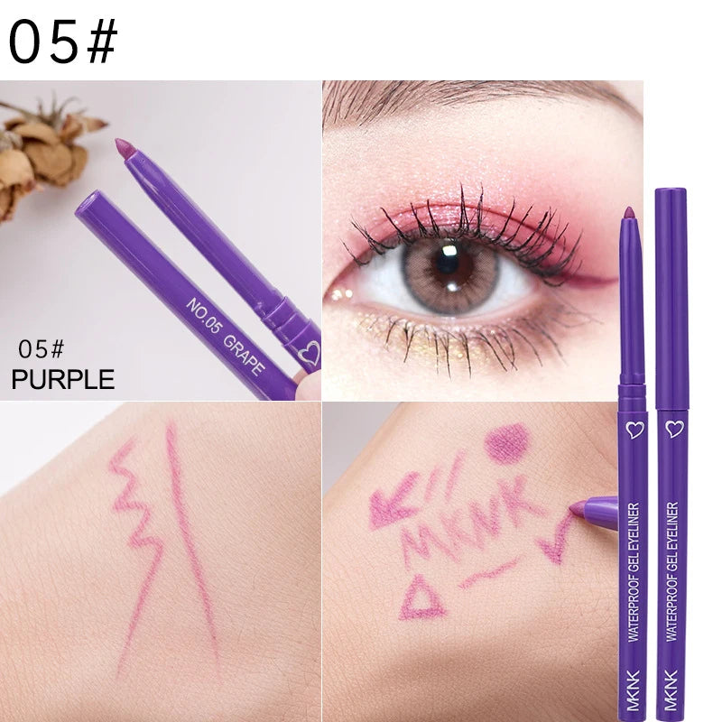 Waterproof Eyeliner Pen White Black Brown Long Lasting Quick-drying Pencil Not Blooming Liquid Eyeliner Gel Eyes Makeup Cosmetic