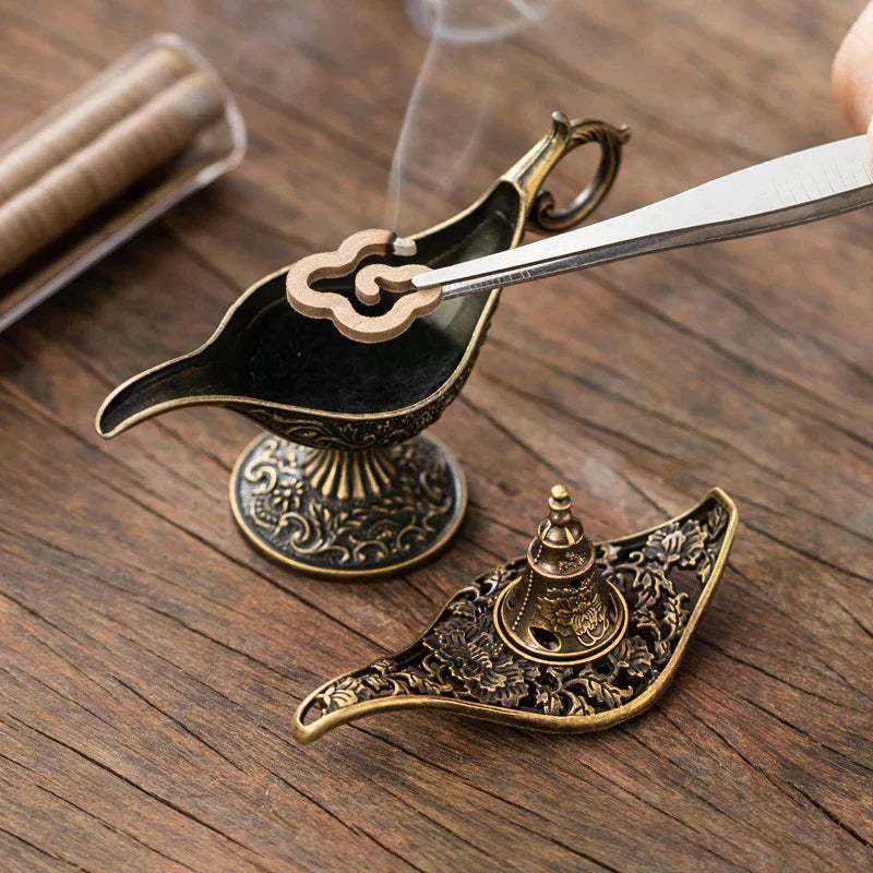 Antique Arabic Style Metal Incense Burner & Candle Holder