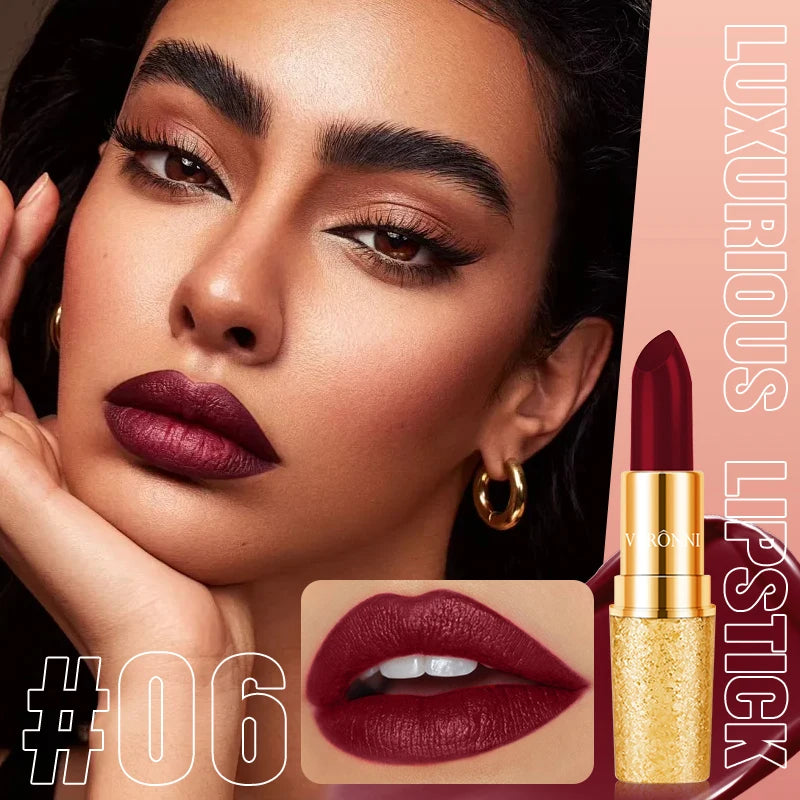 Matte Lipstick Long Lasting Waterproof Lip Stick Smudge-free Classic Highly Pigmented Velvet Finish Lip Tint Makeup