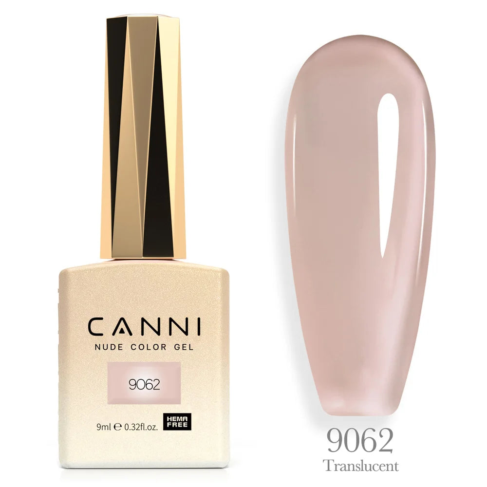 Canni Nail Gel Polish Jelly Nude Color HEMA FREE 9ml Transparent Semi Permanent Natural Nude Collection French Nail Gel Lacquer