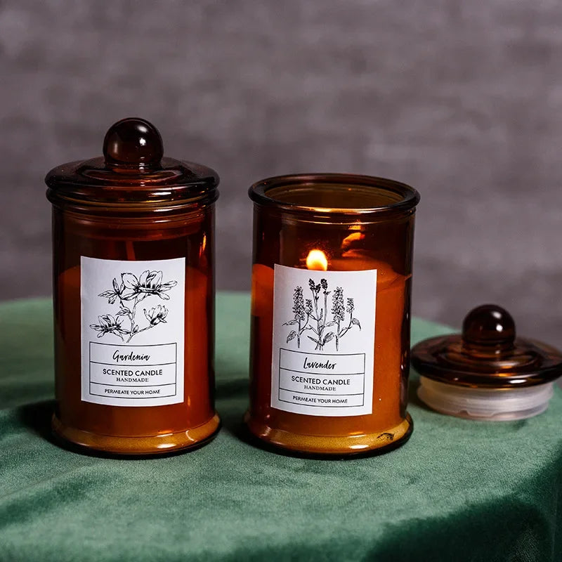 Vintage Glass Jar Soy Wax Scented Aromatherapy Candle