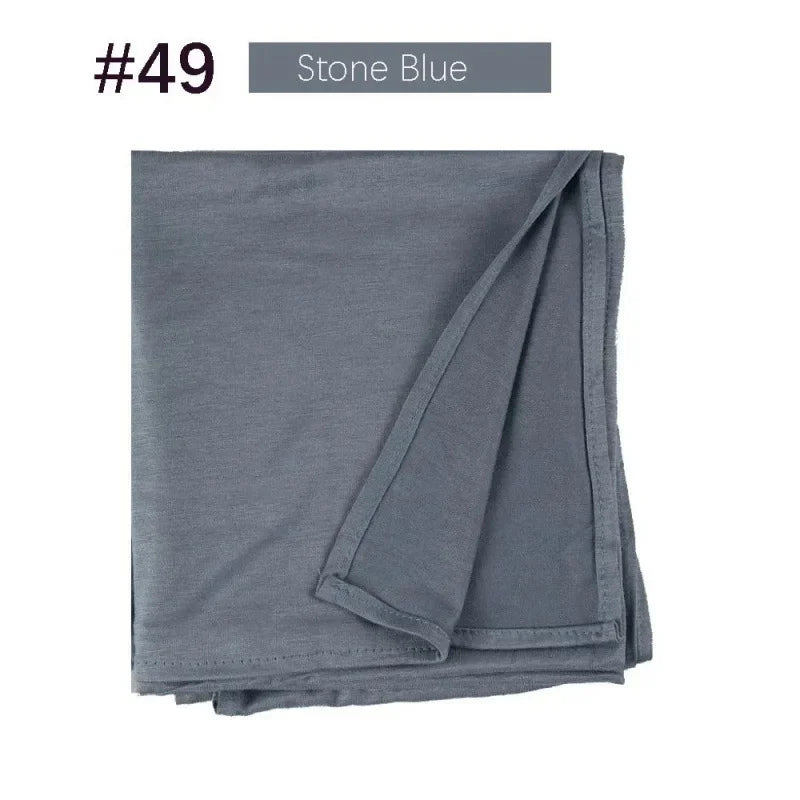 58 Color Muslim Woman Model Hijabs Sweat Long Scarf Malay Mercerized Cotton Turban Warm Shawl Women Turban for Ladies 170*60cm