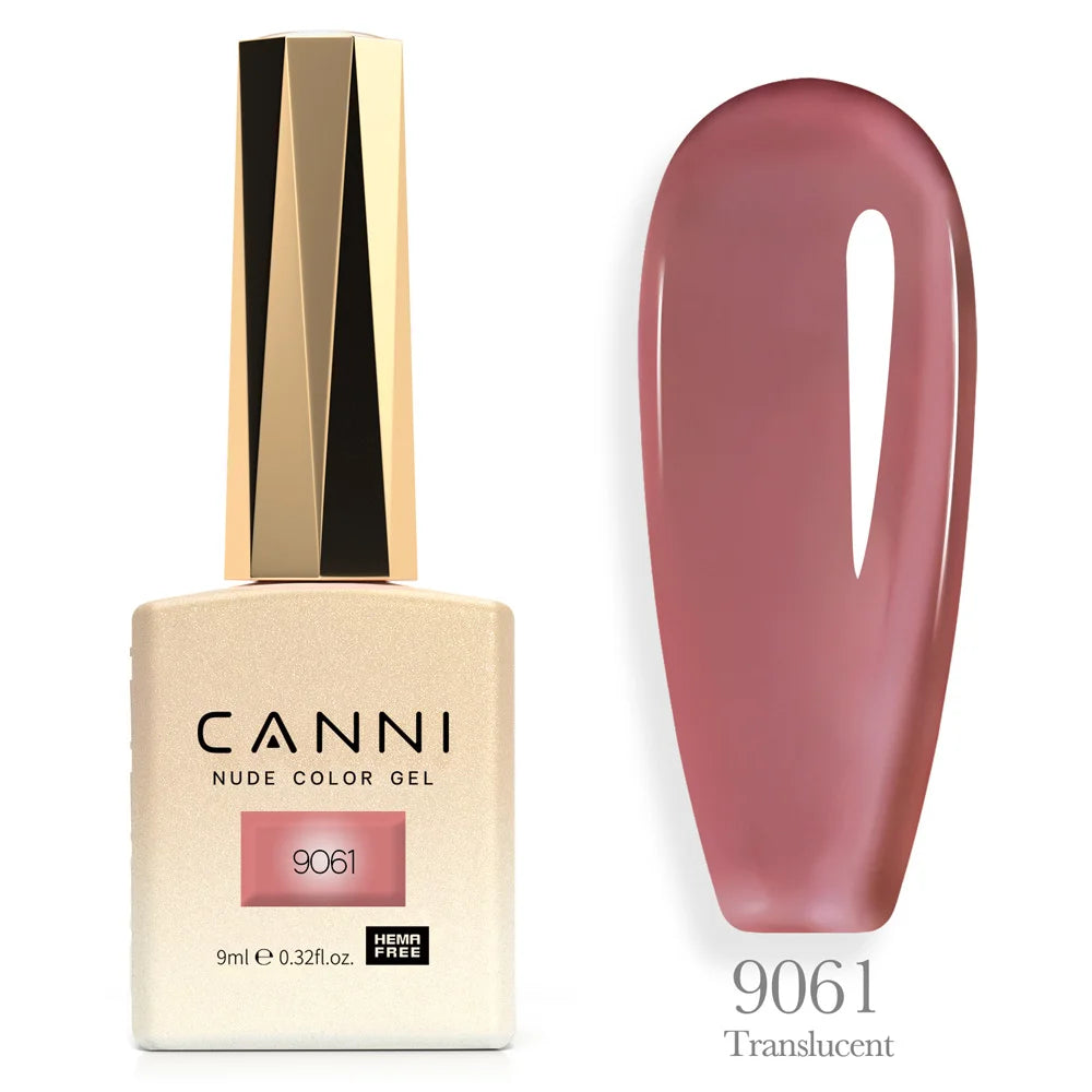 Canni Nail Gel Polish Jelly Nude Color HEMA FREE 9ml Transparent Semi Permanent Natural Nude Collection French Nail Gel Lacquer