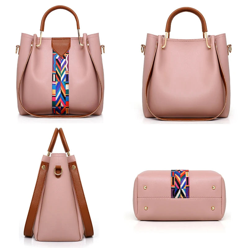 Luxury Handbag Large Capacity Tote Bag 4 Pcs Women's Bag Fashion Shoulder Bag Wallet Card Case