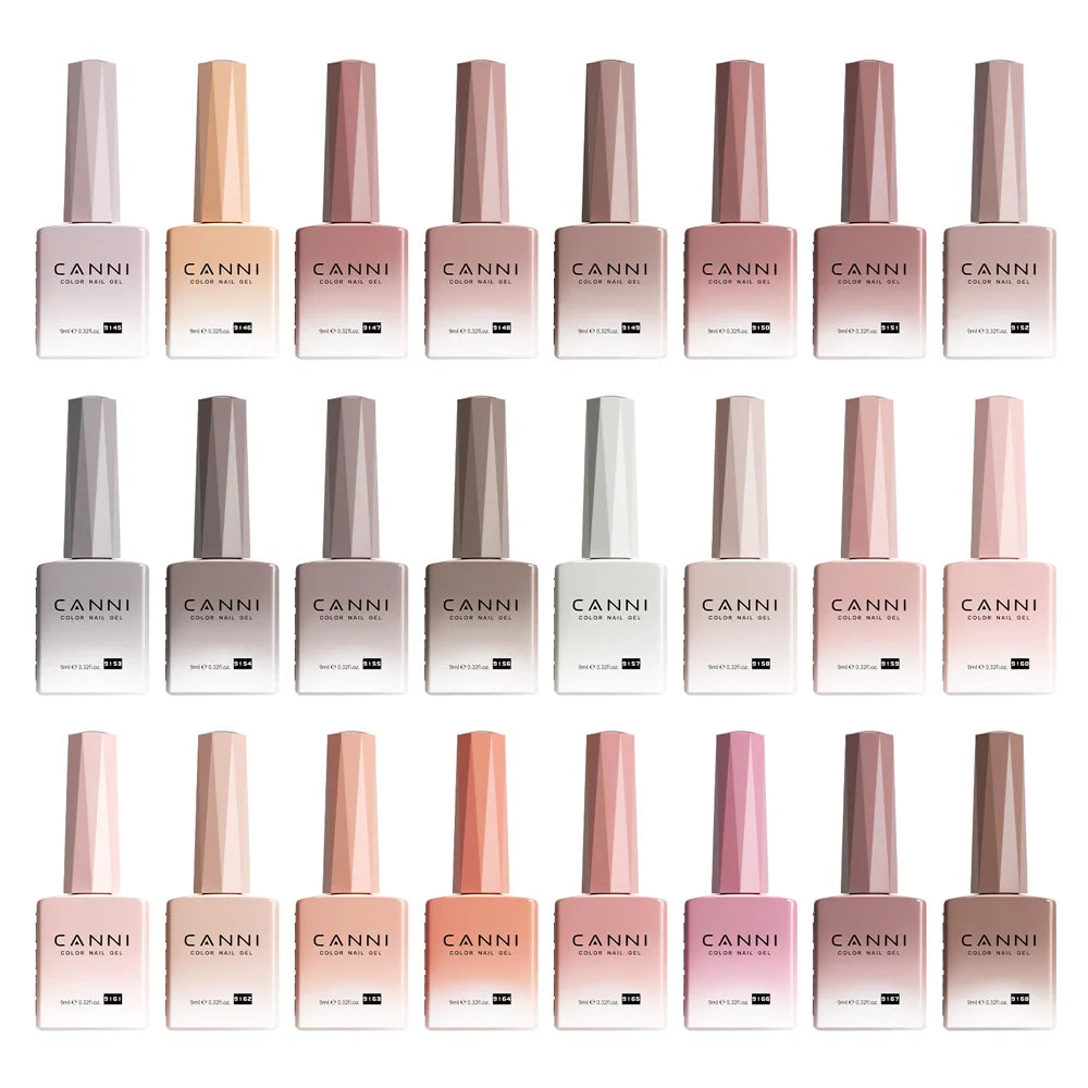 Canni Nail Gel Polish Jelly Nude Color HEMA FREE 9ml Transparent Semi Permanent Natural Nude Collection French Nail Gel Lacquer