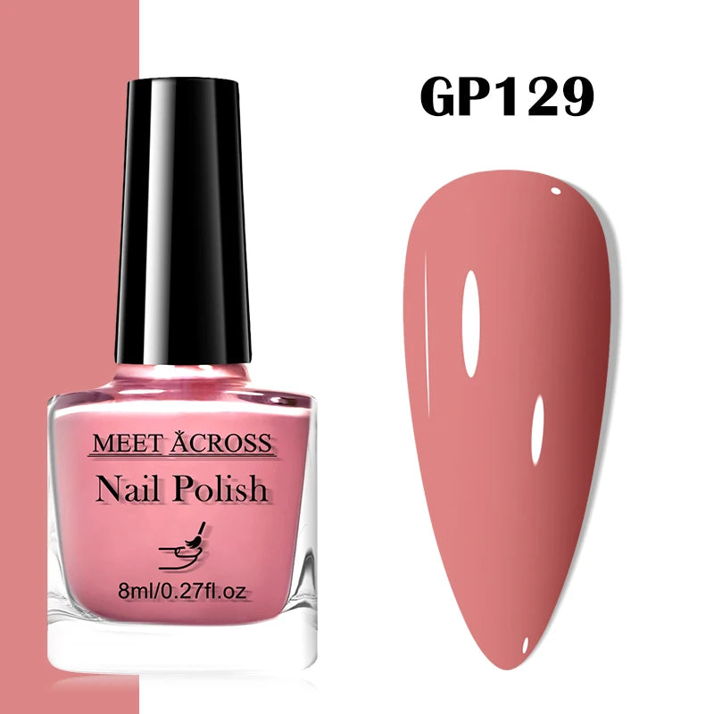 MEET ACROSS 8ml Wine Red Color Water-Based Peel Off Nail Polish Glass Bottle Christmas Nail Art Polish DIY Design No Need Lamp