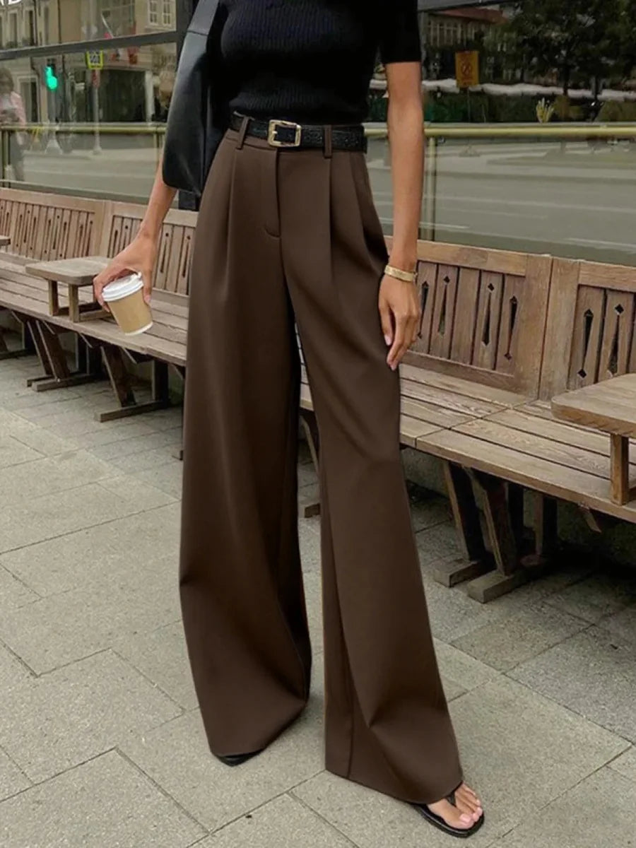 Women's Pants Formal Office Wear Women White Loose High Waist Baggy Suit Wide Leg Trousers 2026 Autumn Casual Fashion Clothes