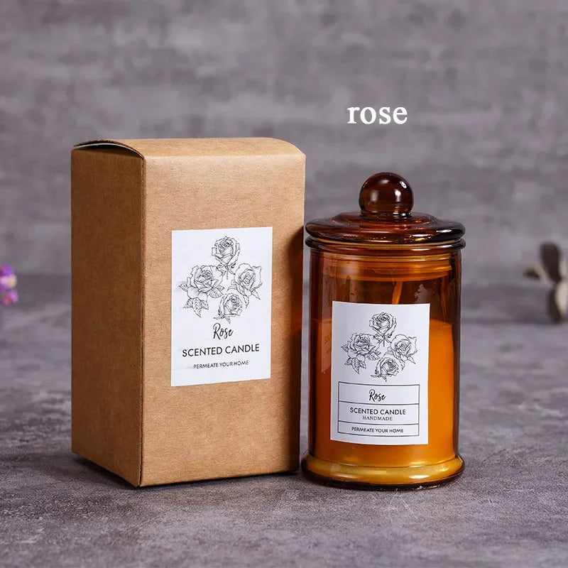 Vintage Glass Jar Soy Wax Scented Aromatherapy Candle