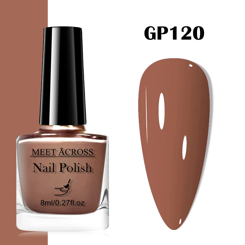 MEET ACROSS 8ml Wine Red Color Water-Based Peel Off Nail Polish Glass Bottle Christmas Nail Art Polish DIY Design No Need Lamp
