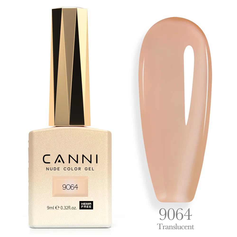 Canni Nail Gel Polish Jelly Nude Color HEMA FREE 9ml Transparent Semi Permanent Natural Nude Collection French Nail Gel Lacquer