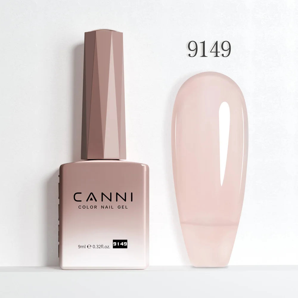 Canni Nail Gel Polish Jelly Nude Color HEMA FREE 9ml Transparent Semi Permanent Natural Nude Collection French Nail Gel Lacquer