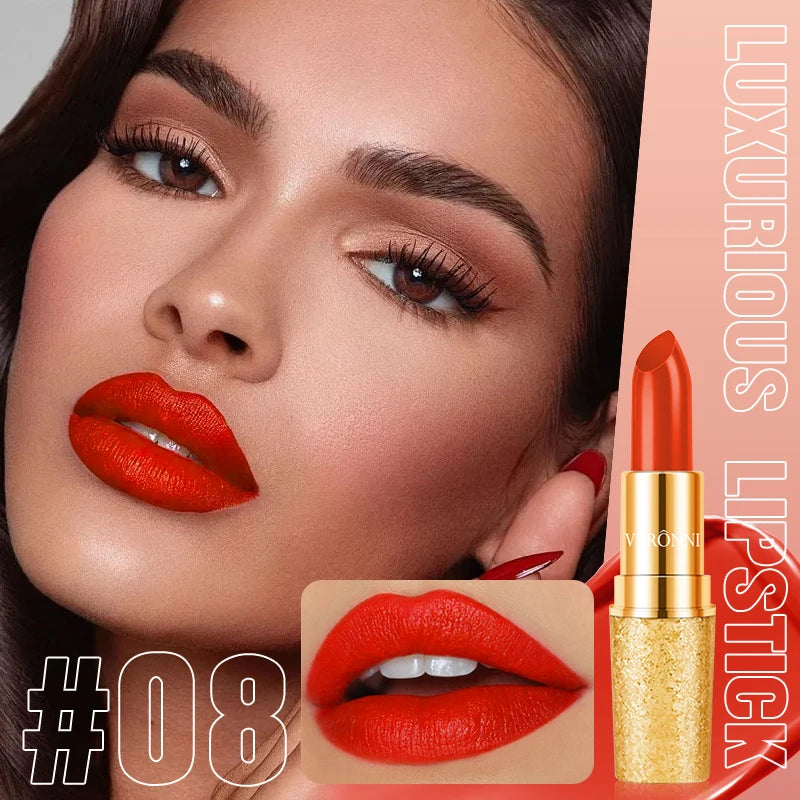 Matte Lipstick Long Lasting Waterproof Lip Stick Smudge-free Classic Highly Pigmented Velvet Finish Lip Tint Makeup