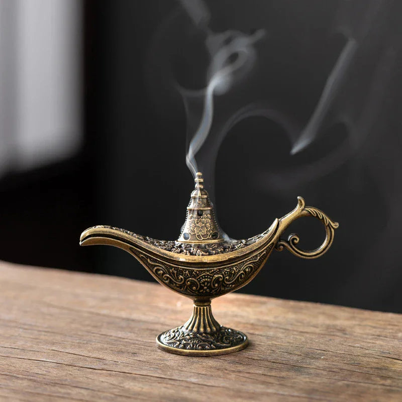 Antique Arabic Style Metal Incense Burner & Candle Holder