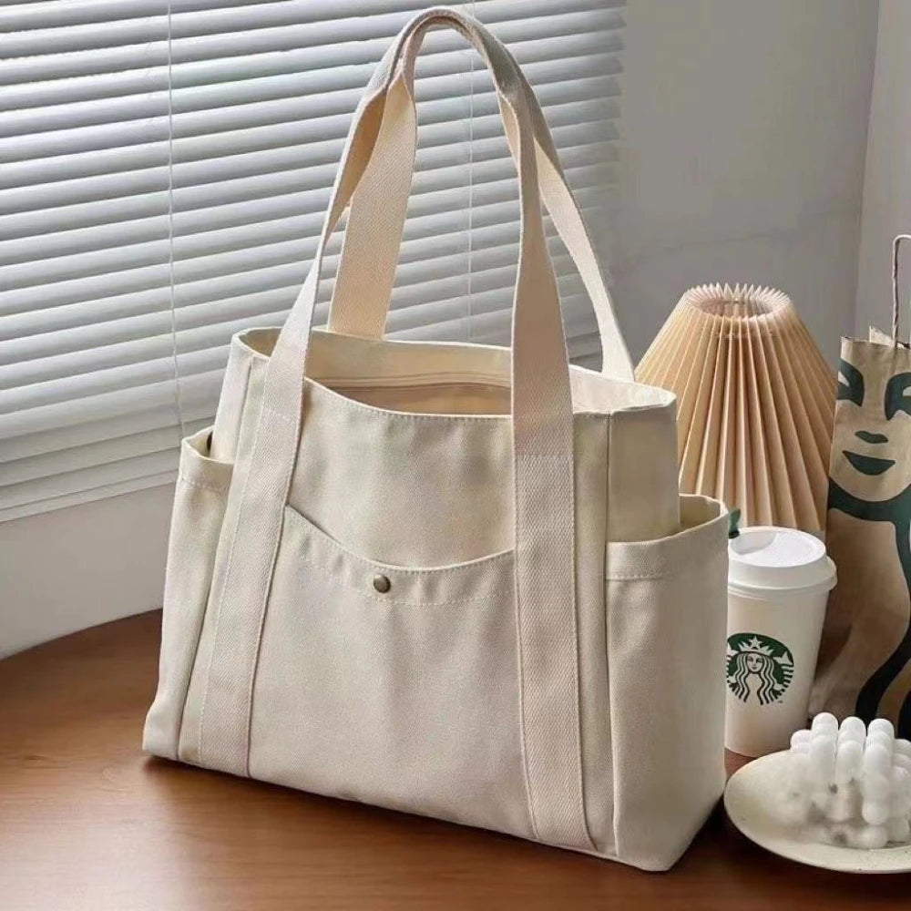 Women Large Capacity Canvas Tote Bags for Work Commuting Shopping Carrying Bag College Student Outfit Book Shoulder Bags
