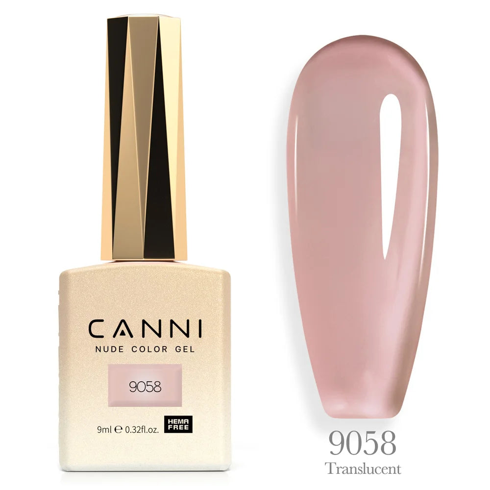 Canni Nail Gel Polish Jelly Nude Color HEMA FREE 9ml Transparent Semi Permanent Natural Nude Collection French Nail Gel Lacquer