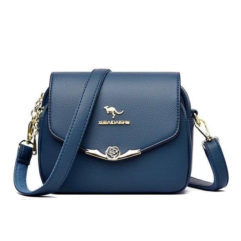 Elegant Soft Leather Shoulder Bags for Women Designer Fashion Crossbody Bags Ladies Purses and Handbags Sac Small Messenger Bag