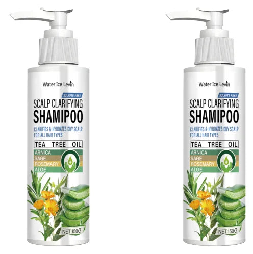 Water Ice Levin Sulfate-Free Scalp Clarifying Shampoo with Tea Tree Oil & Aloe – Hydrates Dry Scalp, Shines for All Hair Types