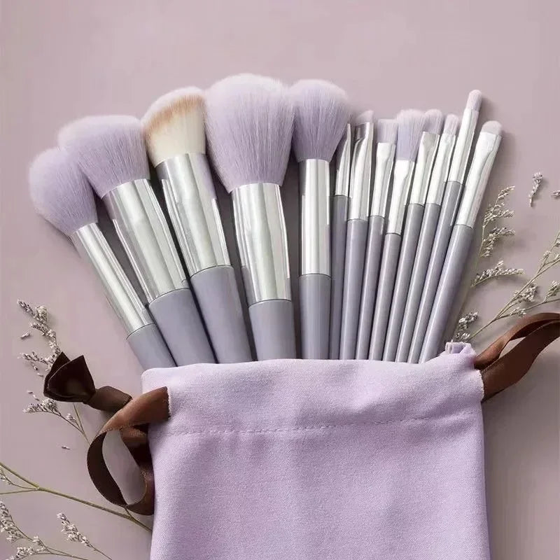 Professional 13-Piece Luxury Makeup Brush Set with Travel Pouch