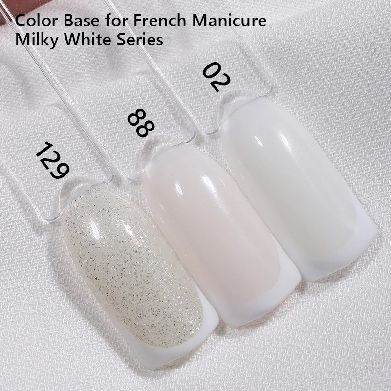 MSHARE Milk Milky White Base Gel Polish Camouflage Color Rubber Base Nail base coat 10ml