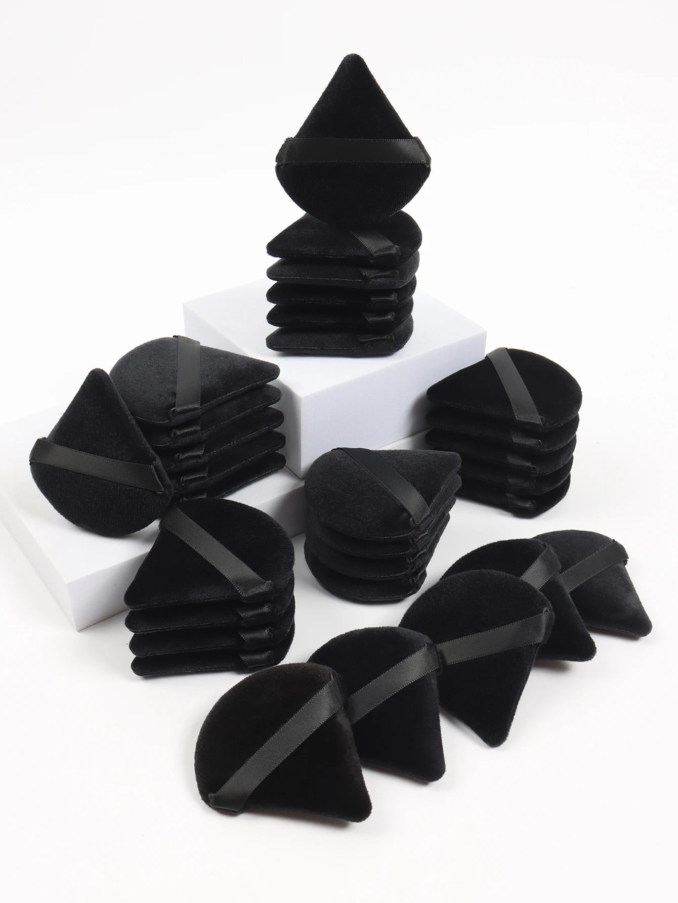 Velvet Triangle Makeup Powder Puff & Under-Eye Baking Sponge Set