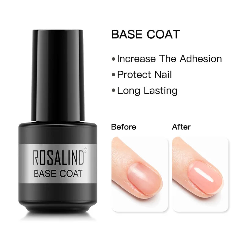 ROSALIND Nail Gel Polish Semipermanent UV Led Esmalte For Nail Art Varnish Hybrid Top Coat Regular Polish Gel Nail Accessories