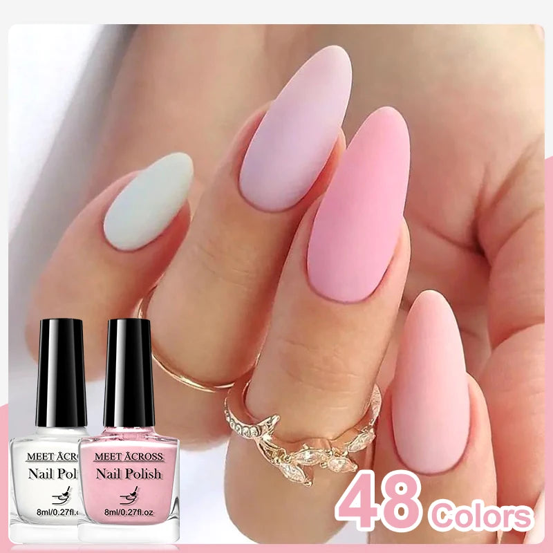 MEET ACROSS 8ml Wine Red Color Water-Based Peel Off Nail Polish Glass Bottle Christmas Nail Art Polish DIY Design No Need Lamp