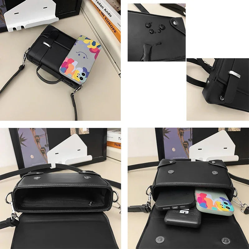 Minimalist Unisex Shoulder Bag Fashionable PU Leather Crossbody Bags Small Flip Style Messenger Bags for Women Designer Handbag