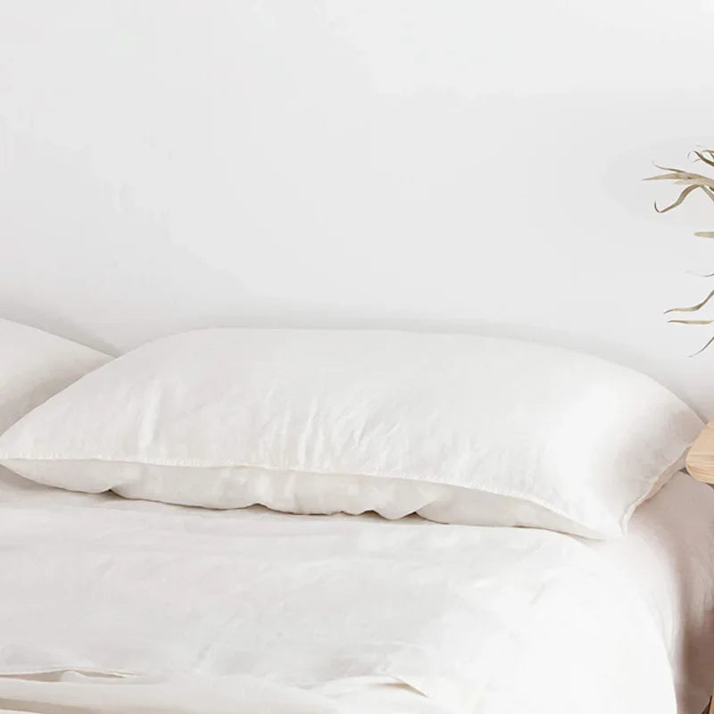 100% Linen Pillowcases, No Insert, Washed Flax Pillow Cases with Envelope Closure, Luxurious Breathable Comfy Pillow Shams