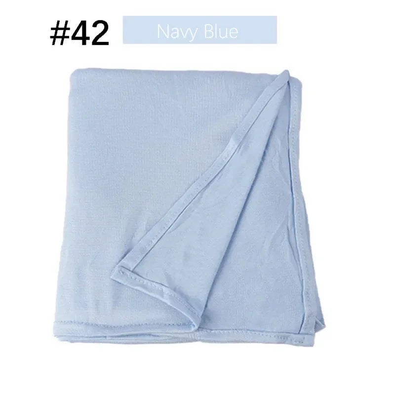 58 Color Muslim Woman Model Hijabs Sweat Long Scarf Malay Mercerized Cotton Turban Warm Shawl Women Turban for Ladies 170*60cm