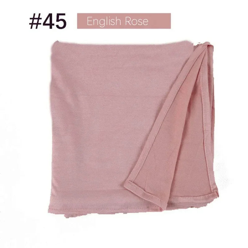 58 Color Muslim Woman Model Hijabs Sweat Long Scarf Malay Mercerized Cotton Turban Warm Shawl Women Turban for Ladies 170*60cm