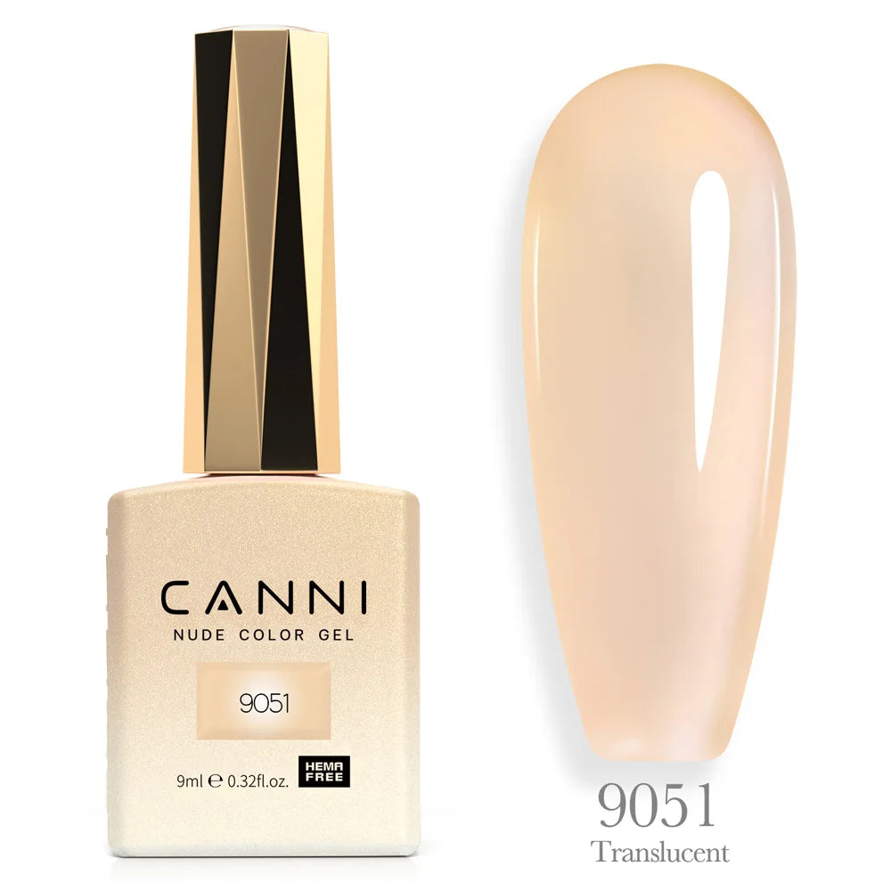 Canni Nail Gel Polish Jelly Nude Color HEMA FREE 9ml Transparent Semi Permanent Natural Nude Collection French Nail Gel Lacquer