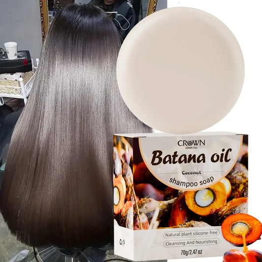 2-in-1 Natural Anti-Hair Loss Shampoo Bar with Batana and Rosemary Controls Oil Strengthens Roots Long-Lasting Coconut Oil Soap